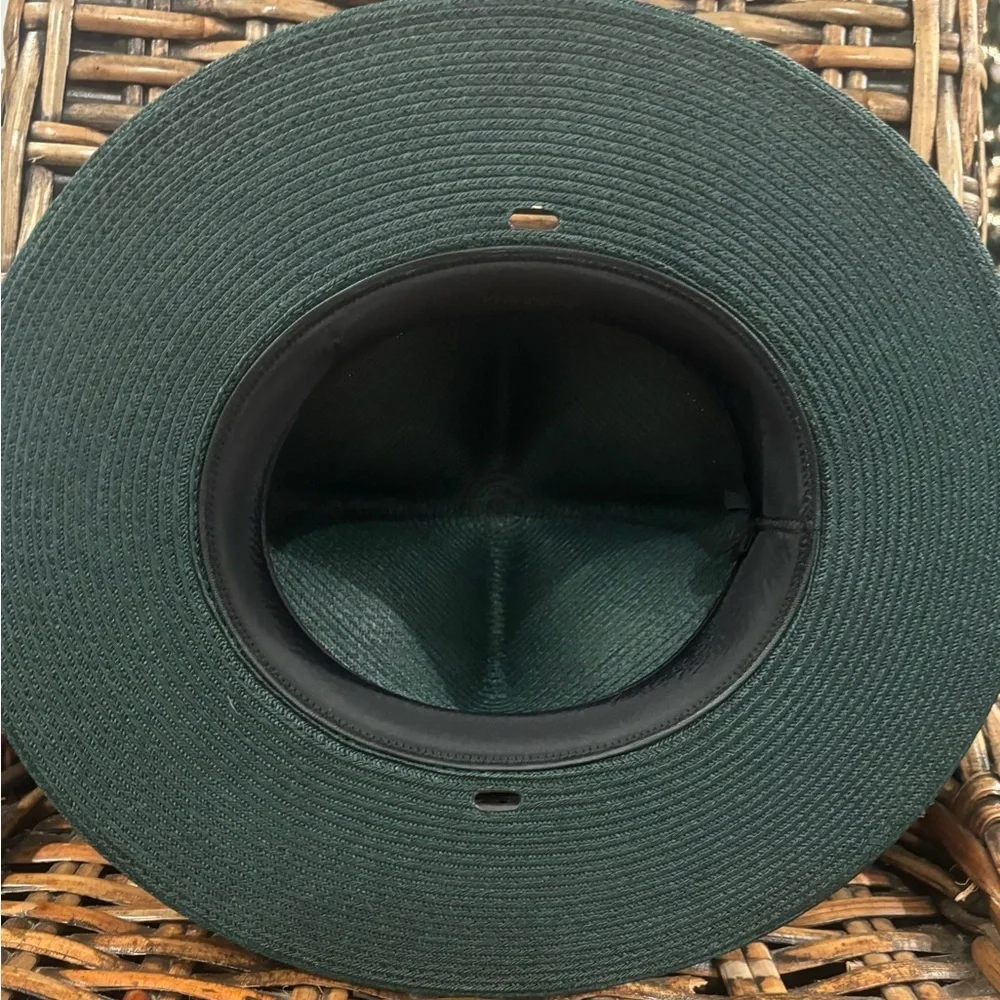 The Lawman Genuine Milan Mens Straw Western Fedora Style Hat Green